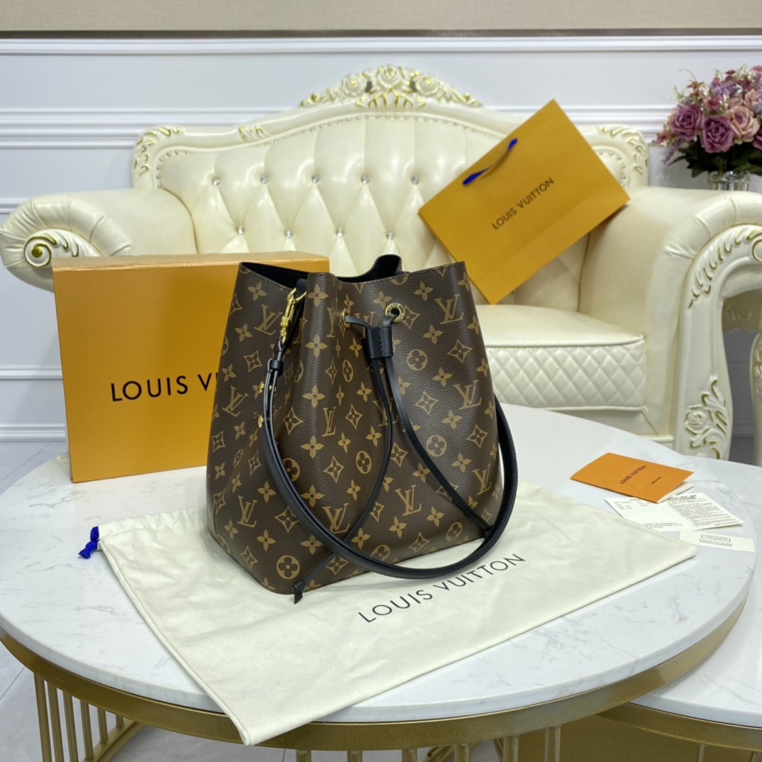 Louis Vuitton NEONOE MM Bucket Bag Monogram M44020 Black